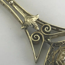 Load image into Gallery viewer, Art Deco Diamond Pendant. 14K White Gold Filigree. April Birthstone. 10th Anniversary Gift. - Scotch Street Vintage