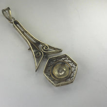 Load image into Gallery viewer, Art Deco Diamond Pendant. 14K White Gold Filigree. April Birthstone. 10th Anniversary Gift. - Scotch Street Vintage