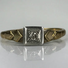 Load image into Gallery viewer, Art Deco Diamond Promise Ring. 18K Gold and Platinum Setting. April Birthstone. 10 Year Anniversary. - Scotch Street Vintage
