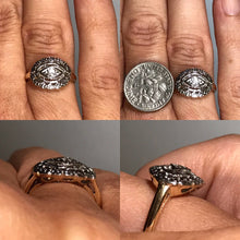 Load image into Gallery viewer, Art Deco Diamond Shield Ring. 14K Gold Filigree Setting. April Birthstone. 10 Year Anniversary. - Scotch Street Vintage