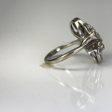 Load image into Gallery viewer, Art Deco Diamond Statement Ring. 14K White Gold. April Birthstone. 10 Year Anniversary. Appraised. - Scotch Street Vintage