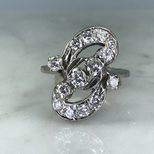 Load image into Gallery viewer, Art Deco Diamond Statement Ring. 14K White Gold. April Birthstone. 10 Year Anniversary. Appraised. - Scotch Street Vintage
