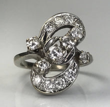 Load image into Gallery viewer, Art Deco Diamond Statement Ring. 14K White Gold. April Birthstone. 10 Year Anniversary. Appraised. - Scotch Street Vintage