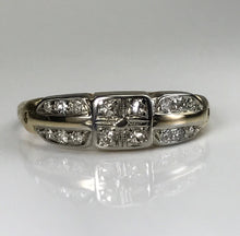 Load image into Gallery viewer, Art Deco Diamond Wedding Band. 14K Gold. April Birthstone. 10th Anniversary Gift. Stacking Ring. - Scotch Street Vintage