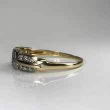 Load image into Gallery viewer, Art Deco Diamond Wedding Band. 14K Gold. April Birthstone. 10th Anniversary Gift. Stacking Ring. - Scotch Street Vintage