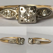 Load image into Gallery viewer, Art Deco Engagement Ring by Jabel. 14K Gold. April Birthstone. 10 Year Anniversary Gift. Antique. - Scotch Street Vintage