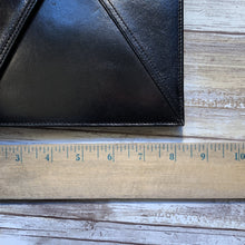 Load image into Gallery viewer, Black Leather Clutch by John Romain. Large Envelope Style Handbag. Circa 1970. Gift for Her. - Scotch Street Vintage