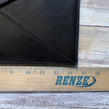 Load image into Gallery viewer, Black Leather Clutch by John Romain. Large Envelope Style Handbag. Circa 1970. Gift for Her. - Scotch Street Vintage