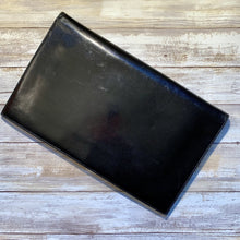 Load image into Gallery viewer, Black Leather Clutch by John Romain. Large Envelope Style Handbag. Circa 1970. Gift for Her. - Scotch Street Vintage