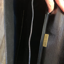Load image into Gallery viewer, Black Leather Clutch by John Romain. Large Envelope Style Handbag. Circa 1970. Gift for Her. - Scotch Street Vintage