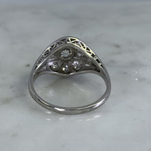 Load image into Gallery viewer, Copy of Diamond Cluster Ring. 14K White Gold. Unique Engagement Ring. April Birthstone. - Scotch Street Vintage