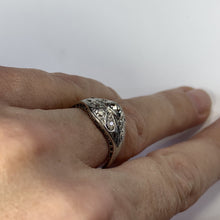 Load image into Gallery viewer, Copy of Diamond Cluster Ring. 14K White Gold. Unique Engagement Ring. April Birthstone. - Scotch Street Vintage