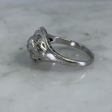Load image into Gallery viewer, Copy of Diamond Cluster Ring. 14K White Gold. Unique Engagement Ring. April Birthstone. - Scotch Street Vintage