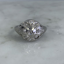 Load image into Gallery viewer, Copy of Diamond Cluster Ring. 14K White Gold. Unique Engagement Ring. April Birthstone. - Scotch Street Vintage