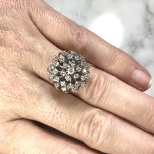 Load image into Gallery viewer, Copy of Vintage Diamond Cluster Ring in 14K Gold Starburst Setting. April Birthstone. 10 Anniversary Gift. - Scotch Street Vintage