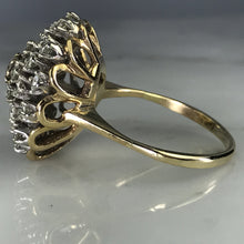 Load image into Gallery viewer, Copy of Vintage Diamond Cluster Ring in 14K Gold Starburst Setting. April Birthstone. 10 Anniversary Gift. - Scotch Street Vintage