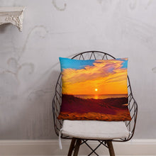 Load image into Gallery viewer, Decorative Pillow with Sunset Design. Home Décor with Beach Photography Art. Lake Michigan Shoreline at Ludington State Park. - Scotch Street Vintage