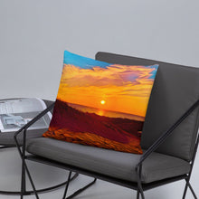 Load image into Gallery viewer, Decorative Pillow with Sunset Design. Home Décor with Beach Photography Art. Lake Michigan Shoreline at Ludington State Park. - Scotch Street Vintage
