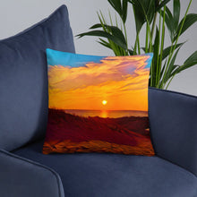 Load image into Gallery viewer, Decorative Pillow with Sunset Design. Home Décor with Beach Photography Art. Lake Michigan Shoreline at Ludington State Park. - Scotch Street Vintage