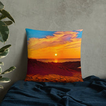 Load image into Gallery viewer, Decorative Pillow with Sunset Design. Home Décor with Beach Photography Art. Lake Michigan Shoreline at Ludington State Park. - Scotch Street Vintage