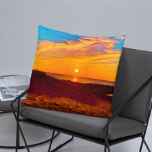 Load image into Gallery viewer, Decorative Pillow with Sunset Design. Home Décor with Beach Photography Art. Lake Michigan Shoreline at Ludington State Park. - Scotch Street Vintage