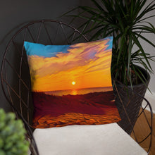 Load image into Gallery viewer, Decorative Pillow with Sunset Design. Home Décor with Beach Photography Art. Lake Michigan Shoreline at Ludington State Park. - Scotch Street Vintage
