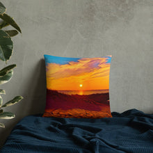 Load image into Gallery viewer, Decorative Pillow with Sunset Design. Home Décor with Beach Photography Art. Lake Michigan Shoreline at Ludington State Park. - Scotch Street Vintage