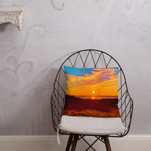 Load image into Gallery viewer, Decorative Pillow with Sunset Design. Home Décor with Beach Photography Art. Lake Michigan Shoreline at Ludington State Park. - Scotch Street Vintage