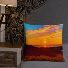 Load image into Gallery viewer, Decorative Pillow with Sunset Design. Home Décor with Beach Photography Art. Lake Michigan Shoreline at Ludington State Park. - Scotch Street Vintage