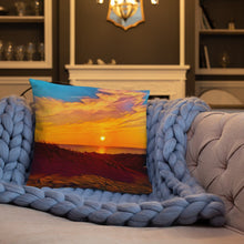 Load image into Gallery viewer, Decorative Pillow with Sunset Design. Home Décor with Beach Photography Art. Lake Michigan Shoreline at Ludington State Park. - Scotch Street Vintage