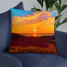 Load image into Gallery viewer, Decorative Pillow with Sunset Design. Home Décor with Beach Photography Art. Lake Michigan Shoreline at Ludington State Park. - Scotch Street Vintage