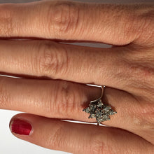 Load image into Gallery viewer, Diamond Cluster Ring . 14K White Gold. Unique Engagement. April Birthstone. 10 Year Anniversary. - Scotch Street Vintage