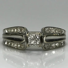 Load image into Gallery viewer, Diamond Engagement Ring. 10K White Gold Setting. April Birthstone. 10 Year Anniversary Stone. - Scotch Street Vintage