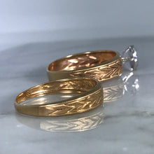 Load image into Gallery viewer, Diamond Engagement Ring and Wedding Band. Bridal Set. 10K Yellow Gold. April Birthstone. - Scotch Street Vintage