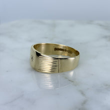 Load image into Gallery viewer, Diamond Gold Wedding Band or Thumb Ring in 9k Yellow Gold. Estate Jewelry. Circa 1969. Size 5. - Scotch Street Vintage