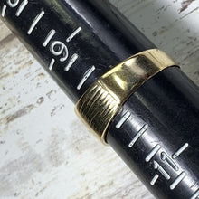 Load image into Gallery viewer, Diamond Gold Wedding Band or Thumb Ring in 9k Yellow Gold. Estate Jewelry. Circa 1969. Size 5. - Scotch Street Vintage