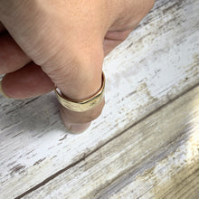 Load image into Gallery viewer, Diamond Gold Wedding Band or Thumb Ring in 9k Yellow Gold. Estate Jewelry. Circa 1969. Size 5. - Scotch Street Vintage