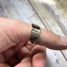 Load image into Gallery viewer, Diamond Gold Wedding Band or Thumb Ring in 9k Yellow Gold. Estate Jewelry. Circa 1969. Size 5. - Scotch Street Vintage