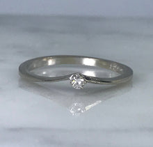 Load image into Gallery viewer, Diamond Promise Ring. 14K White Gold. Stacking Ring. April Birthstone. 10 Year Anniversary. - Scotch Street Vintage