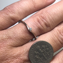 Load image into Gallery viewer, Diamond Promise Ring. 14K White Gold. Stacking Ring. April Birthstone. 10 Year Anniversary. - Scotch Street Vintage