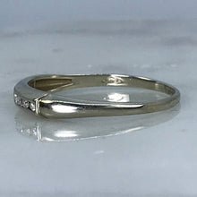 Load image into Gallery viewer, Diamond Wedding Band. 14K White Gold. April Birthstone. 10th Anniversary. Stacking Ring. - Scotch Street Vintage