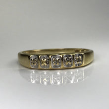 Load image into Gallery viewer, Diamond Wedding Band or Stacking Ring. 10K Yellow Gold. April Birthstone. 10th Anniversary. - Scotch Street Vintage