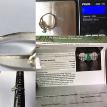 Load image into Gallery viewer, Emerald Diamond Ring. Art Nouveau. 18K White Gold. May Birthstone. 20th Anniversary. APPRAISED - Scotch Street Vintage
