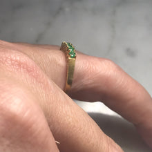 Load image into Gallery viewer, Emerald Wedding Band or Stacking Ring in 14K Yellow Gold. Estate Jewelry. May Birthstone. - Scotch Street Vintage