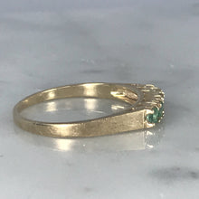 Load image into Gallery viewer, Emerald Wedding Band or Stacking Ring in 14K Yellow Gold. Estate Jewelry. May Birthstone. - Scotch Street Vintage
