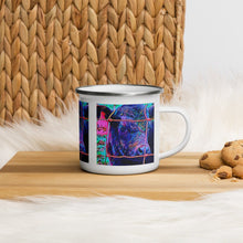 Load image into Gallery viewer, Enamel Mug with Cow Artwork. Coffee Cup with Calf Digital Photograph Art. - Scotch Street Vintage