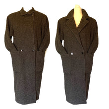 Load image into Gallery viewer, Gray Cashmere Wool Trench Overcoat. Soft and Warm Coat. Oversized 1980s Style. - Scotch Street Vintage