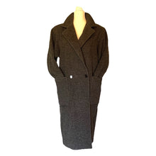 Load image into Gallery viewer, Gray Cashmere Wool Trench Overcoat. Soft and Warm Coat. Oversized 1980s Style. - Scotch Street Vintage