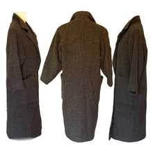 Load image into Gallery viewer, Gray Cashmere Wool Trench Overcoat. Soft and Warm Coat. Oversized 1980s Style. - Scotch Street Vintage