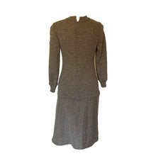 Load image into Gallery viewer, Gray Knit Drop Waist Dress Perfect for Fall. Easy to Dress Up or Down. 1970s Bill Blass - Scotch Street Vintage